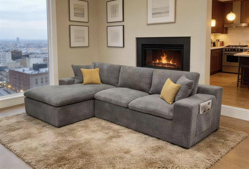 Coffee-Bean Like Full Compressed Sectional Sofa.