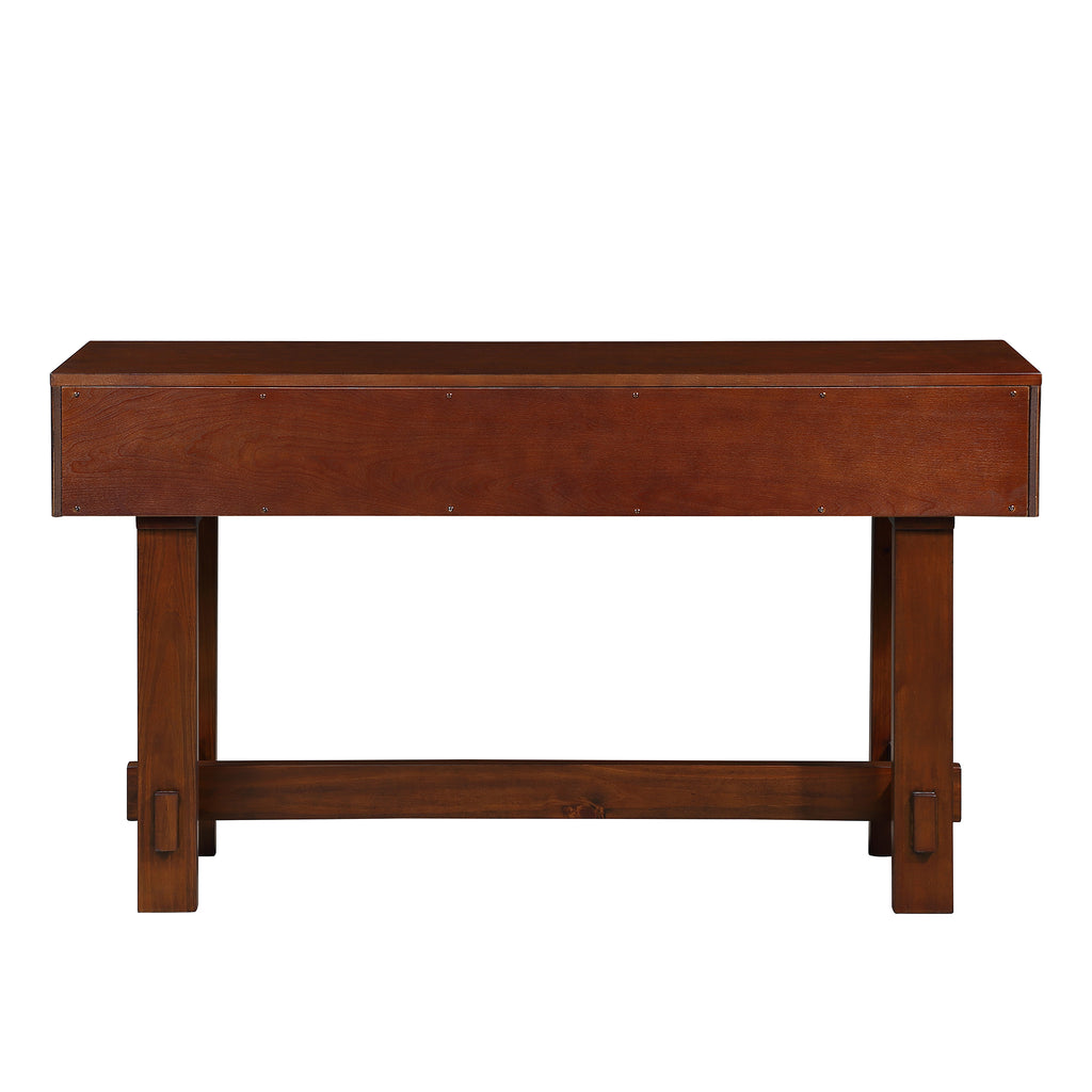 52 inch Sofa Table with Storage Drawers, Mid Century Farmhouse Fluted Console Table with Solid Wood Legs. Entryway Table for Living Room TV, Hallway Entrance Foyer, Cherry