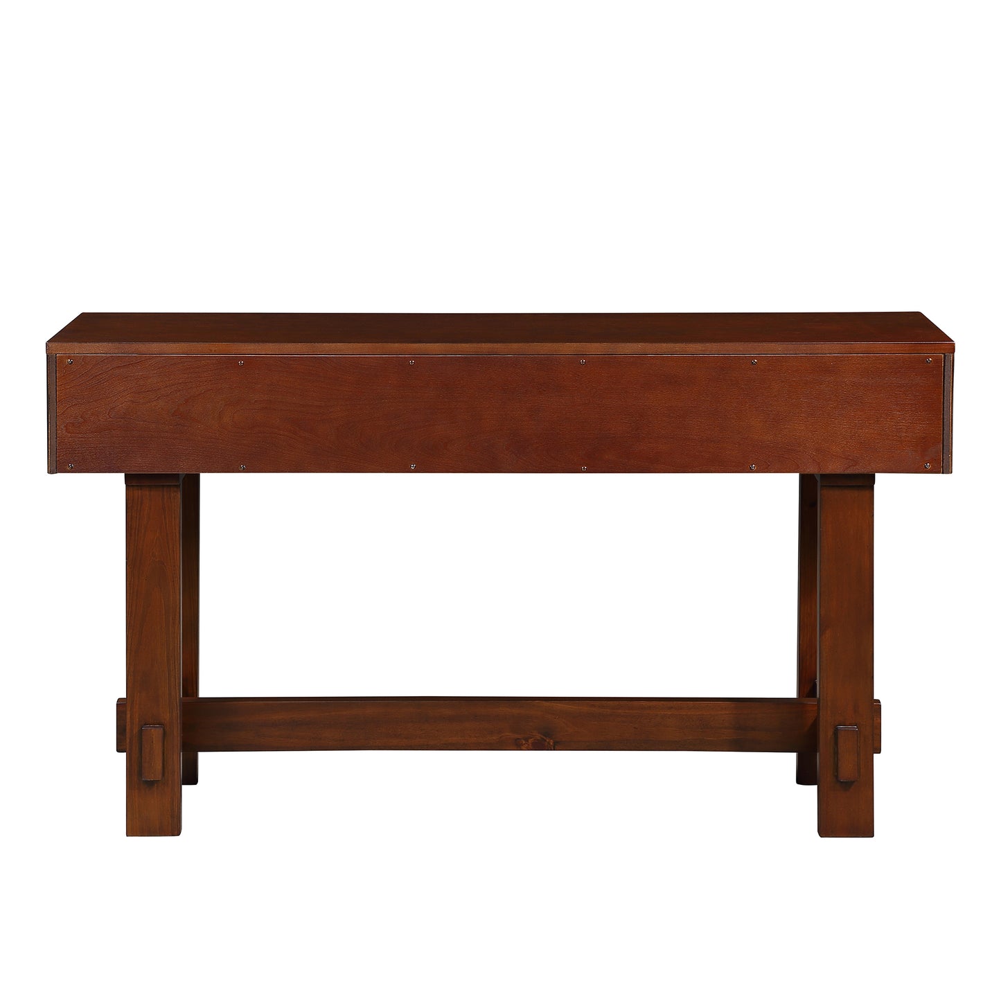 52 inch Sofa Table with Storage Drawers, Mid Century Farmhouse Fluted Console Table with Solid Wood Legs. Entryway Table for Living Room TV, Hallway Entrance Foyer, Cherry
