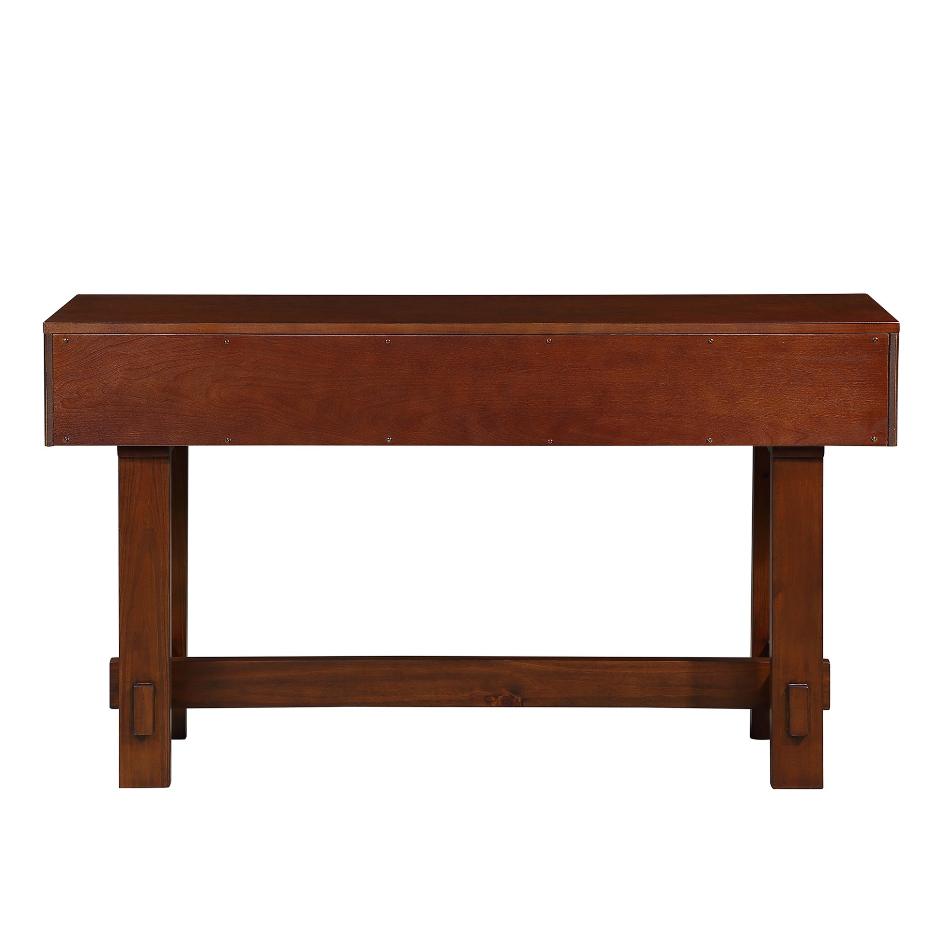 52 inch Sofa Table with Storage Drawers, Mid Century Farmhouse Fluted Console Table with Solid Wood Legs. Entryway Table for Living Room TV, Hallway Entrance Foyer, Cherry
