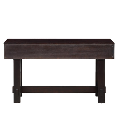 52 inch Sofa Table with Storage Drawers, Mid Century Farmhouse Fluted Console Table with Solid Wood Legs. Entryway Table for Living Room TV, Hallway Entrance Foyer, Espresso