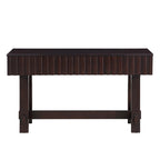 52 inch Sofa Table with Storage Drawers, Mid Century Farmhouse Fluted Console Table with Solid Wood Legs. Entryway Table for Living Room TV, Hallway Entrance Foyer, Espresso