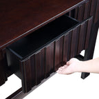 52 inch Sofa Table with Storage Drawers, Mid Century Farmhouse Fluted Console Table with Solid Wood Legs. Entryway Table for Living Room TV, Hallway Entrance Foyer, Espresso