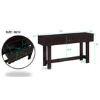 52 inch Sofa Table with Storage Drawers, Mid Century Farmhouse Fluted Console Table with Solid Wood Legs. Entryway Table for Living Room TV, Hallway Entrance Foyer, Espresso