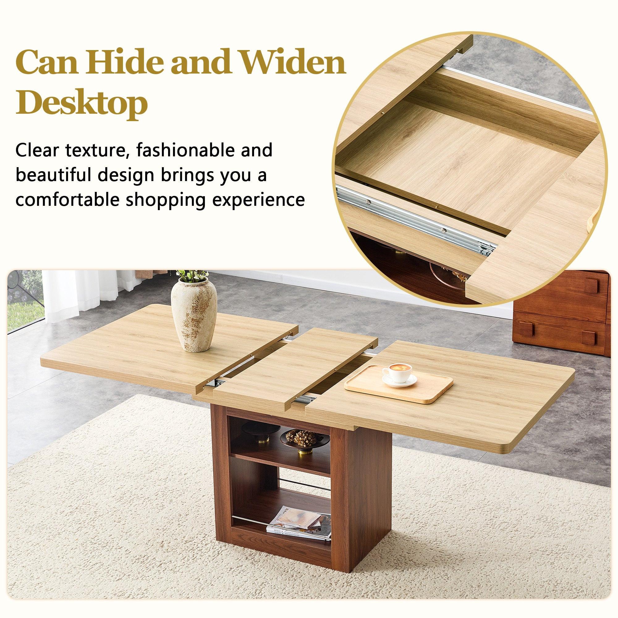 Expandable Dining Table with Storage - 59 to 71 inches.