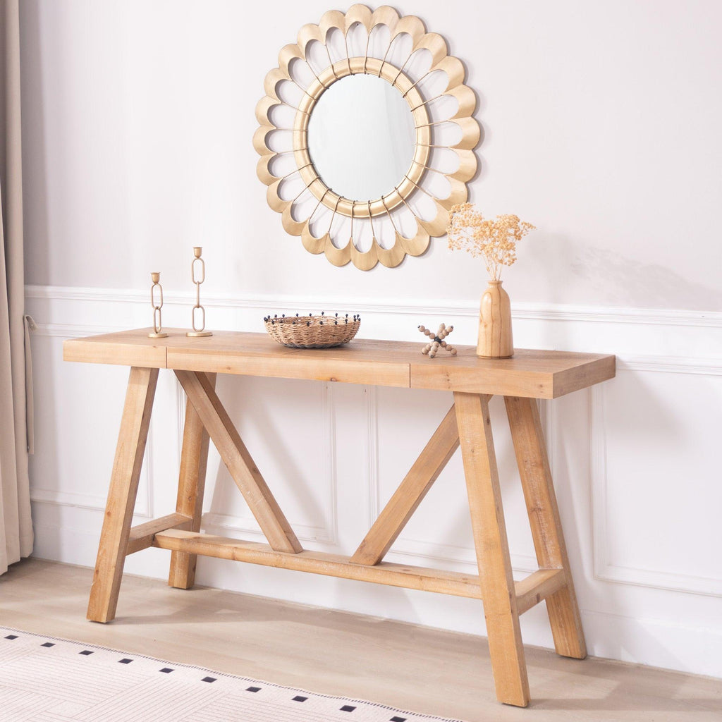 Farmhouse A-Frame Console Table - 58.5" Wide.
