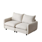 69 in. 2-Seats Modular Sectional Sofa Corner Chair Sofa Couch in white, featuring plush cushions and modern design for living room comfort.