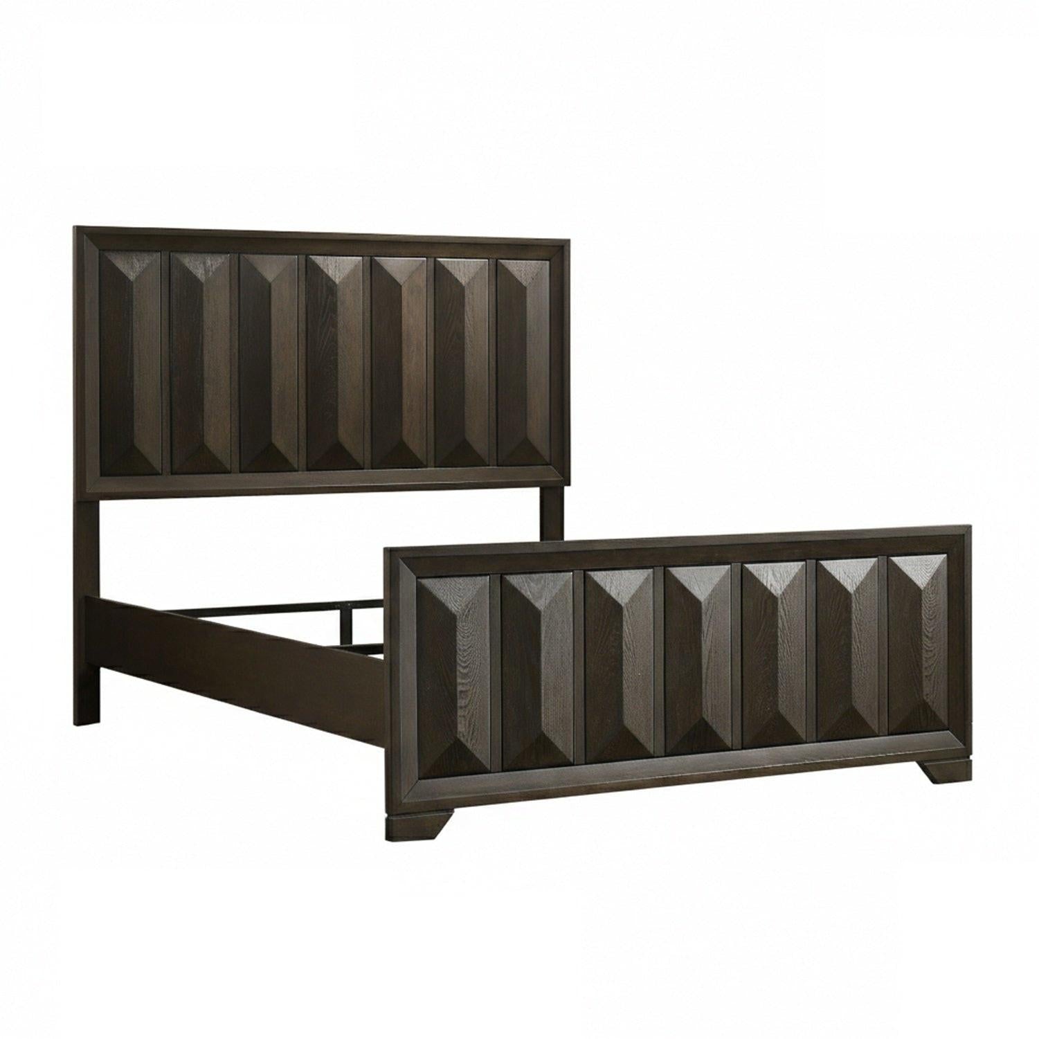 Eastern King Size Bed Panel Headboard with Vertical Design.