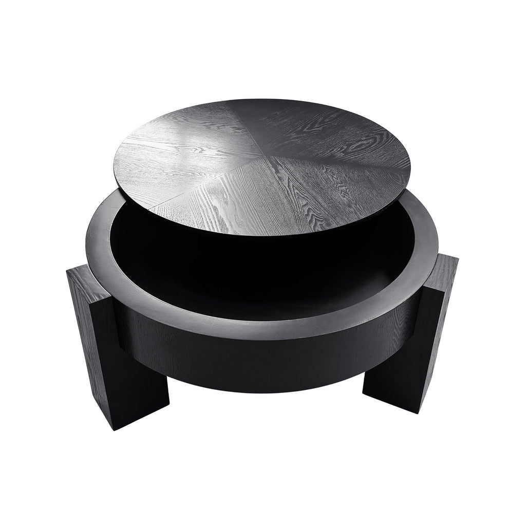 Round Coffee Table with Hidden Storage for Small Spaces.