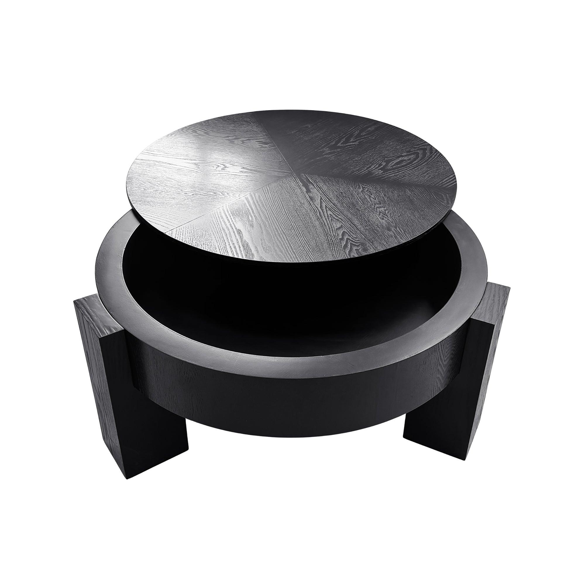 Round Coffee Table with Hidden Storage for Small Spaces.