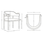 Lia Metal Chenille Armchair in Gray.