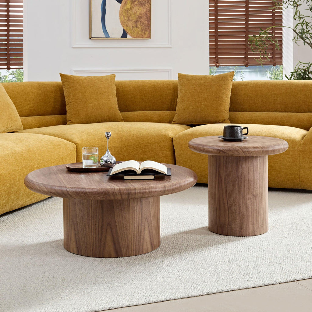 Modern Round Coffee Table Set - Convenient and Stylish.