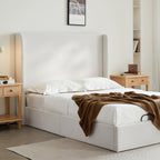 Caron Adjustable Wingback Bed Bundle Set - Queen Size.