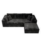 Modular Sectional Sofa Black - No Assembly Required.
