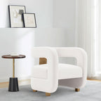 Amirah Velvet Lounge Chair in White.