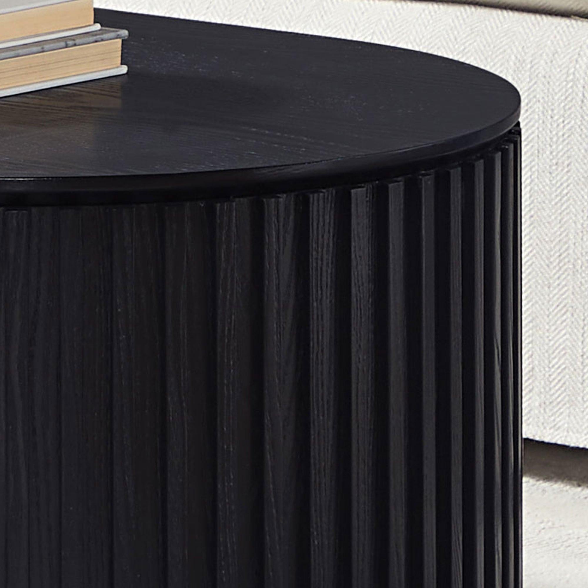 51.18'' Oval Coffee Table with Drawer for Modern Living Room.