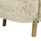 Becker 33' Sheepskin Accent Arm Chair in Taupe Beige.
