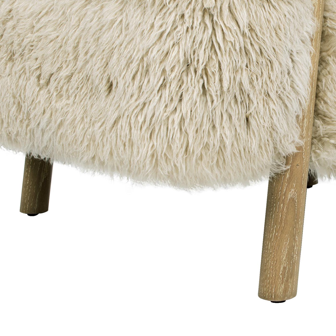 Becker 33' Sheepskin Accent Arm Chair in Taupe Beige.