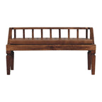 Solid Wood Leather Bench - Artisan Furniture.