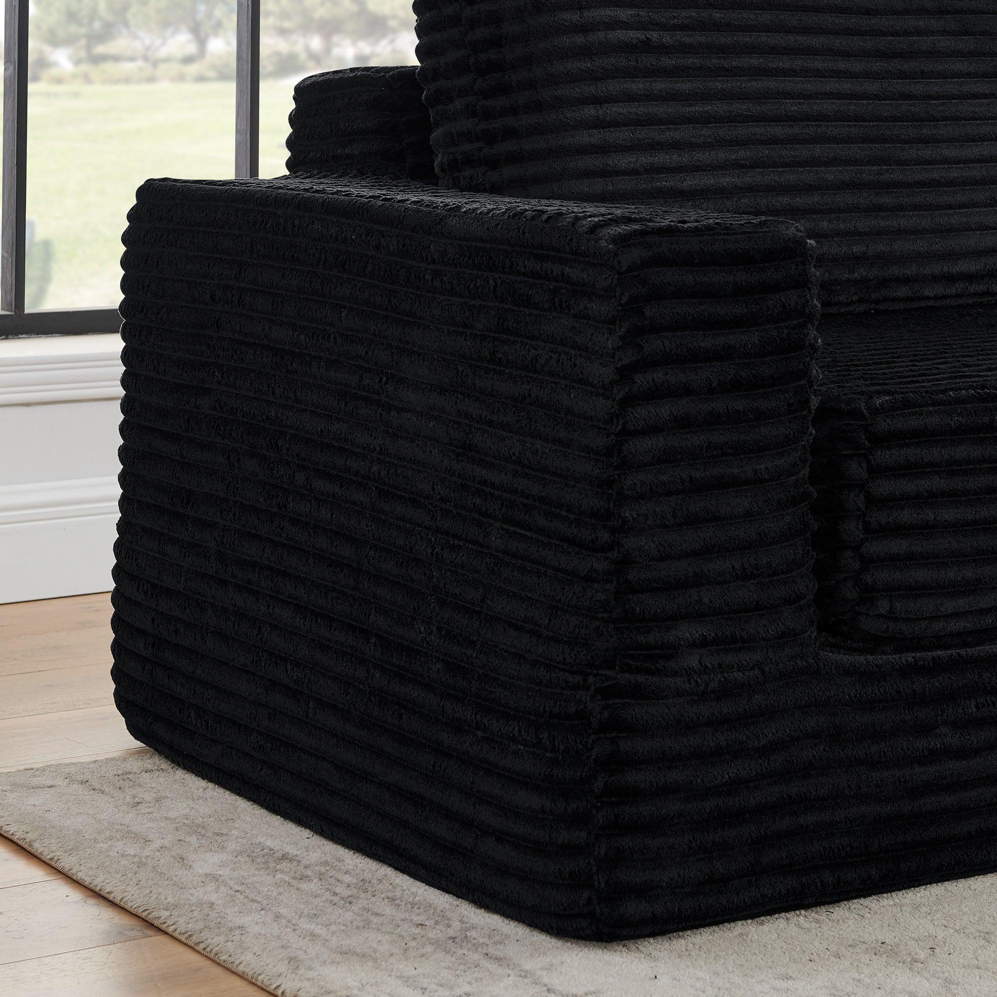 Modern Modular Sectional Sofa in Black.