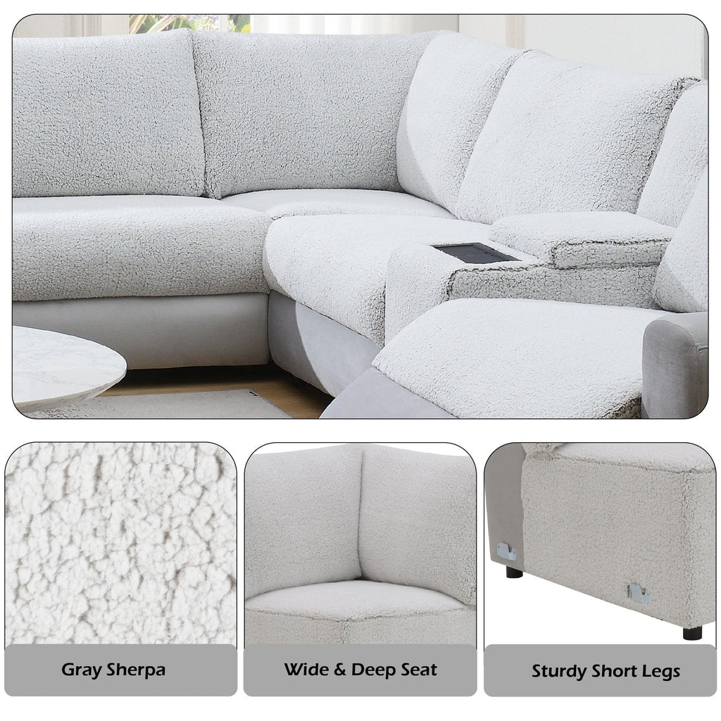 Tarrance Gray Power Recliner Sectional with Multifunction.