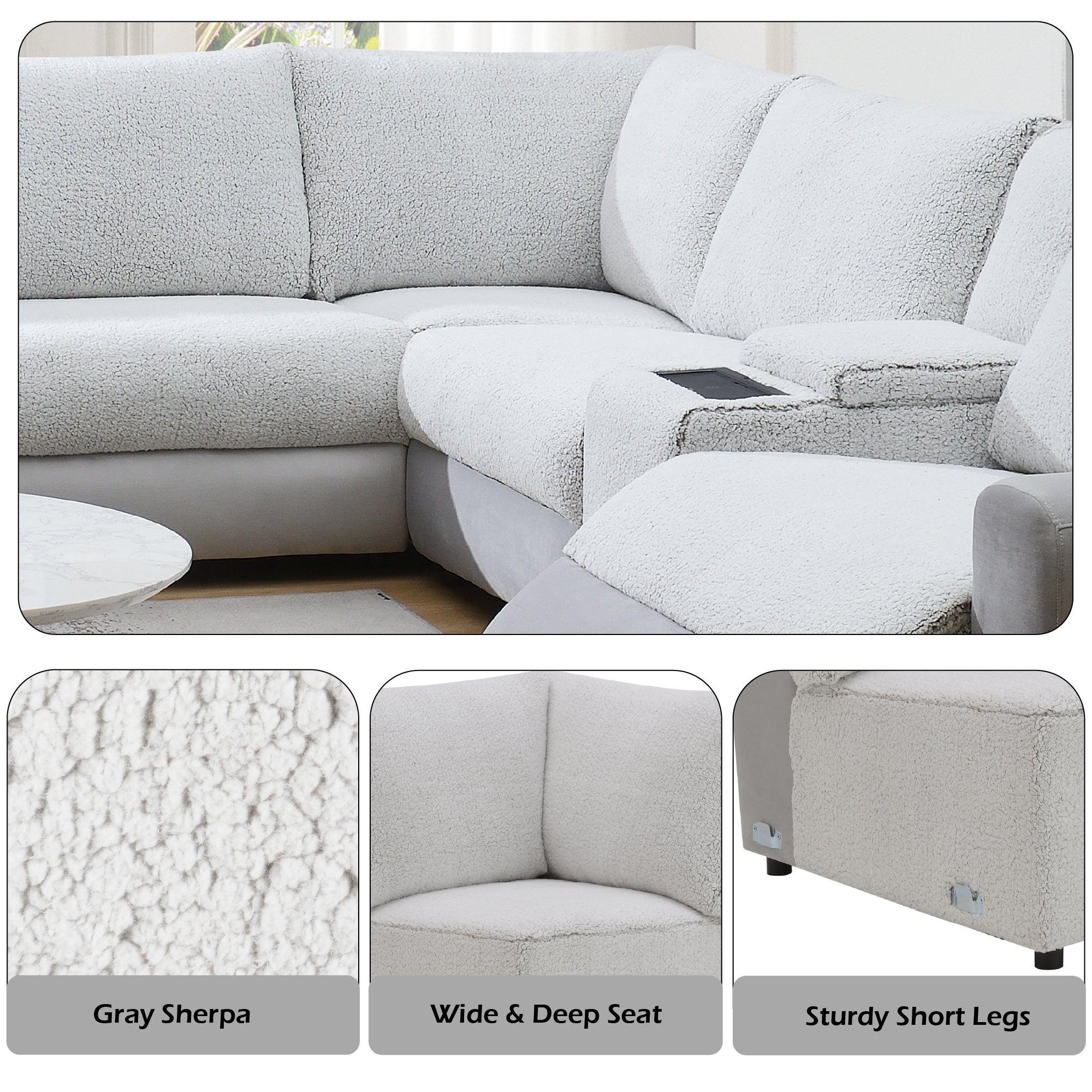 Tarrance Gray Power Recliner Sectional with Multifunction.