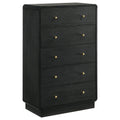 Burton Black 5-Drawer Chest of Drawers for Bedroom Storage.