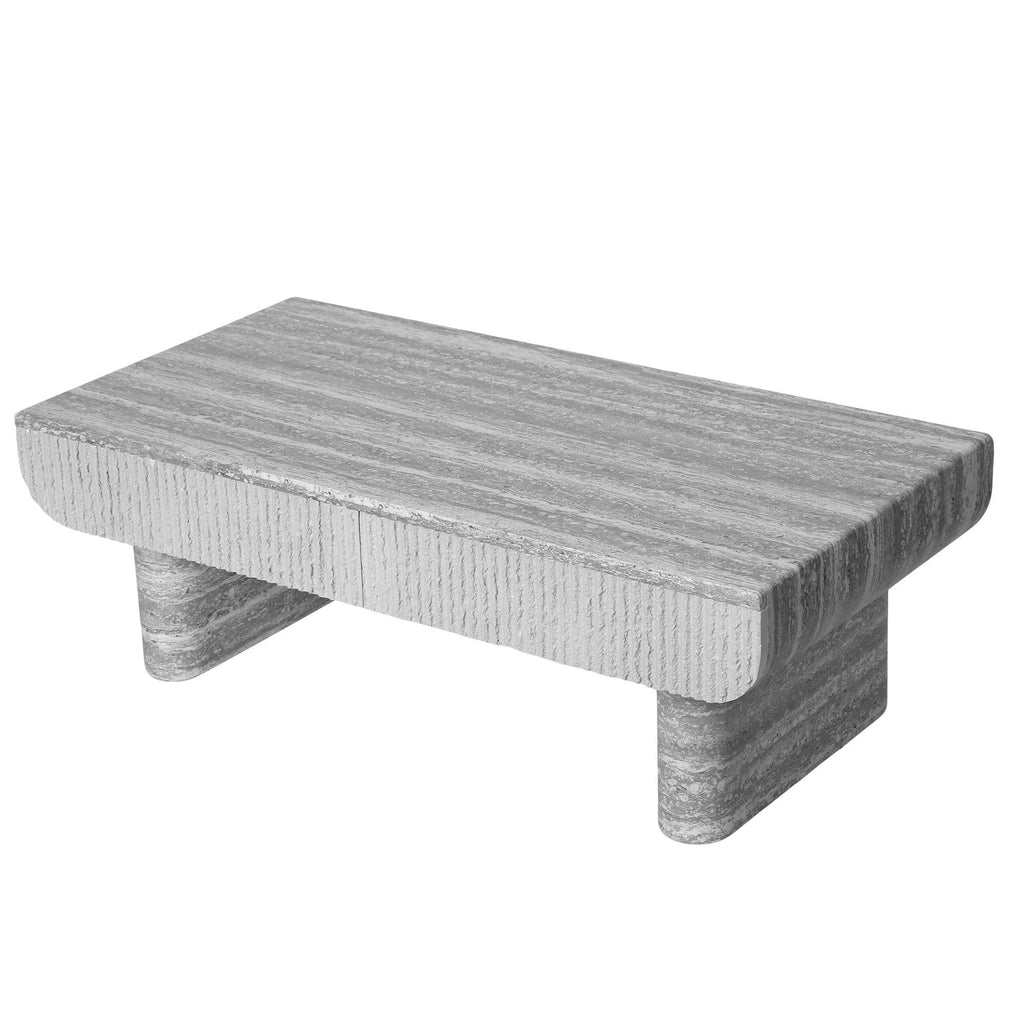Mid Century Modern Coffee Table with Grey Wood Texture.