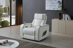 Lumin Power Reclining White Faux Leather Chair with LED Lighting