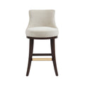 Lucia Natural Chenille Barstool with Beech Wood Legs