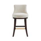 Lucia Natural Chenille Barstool with Beech Wood Legs
