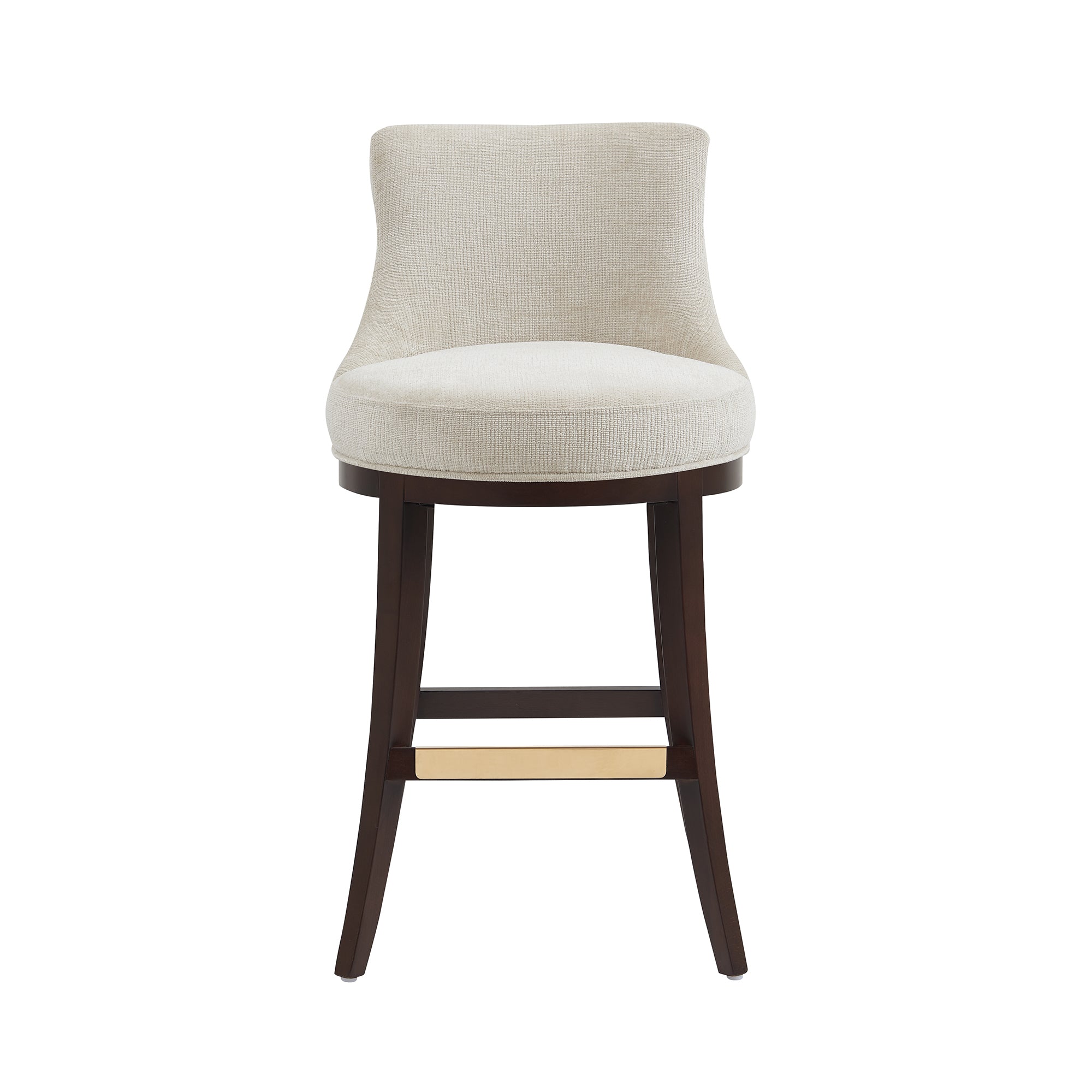 Lucia Natural Chenille Barstool with Beech Wood Legs