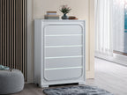 Milan Modern White Wooden Chest with LED Motion Lighting
