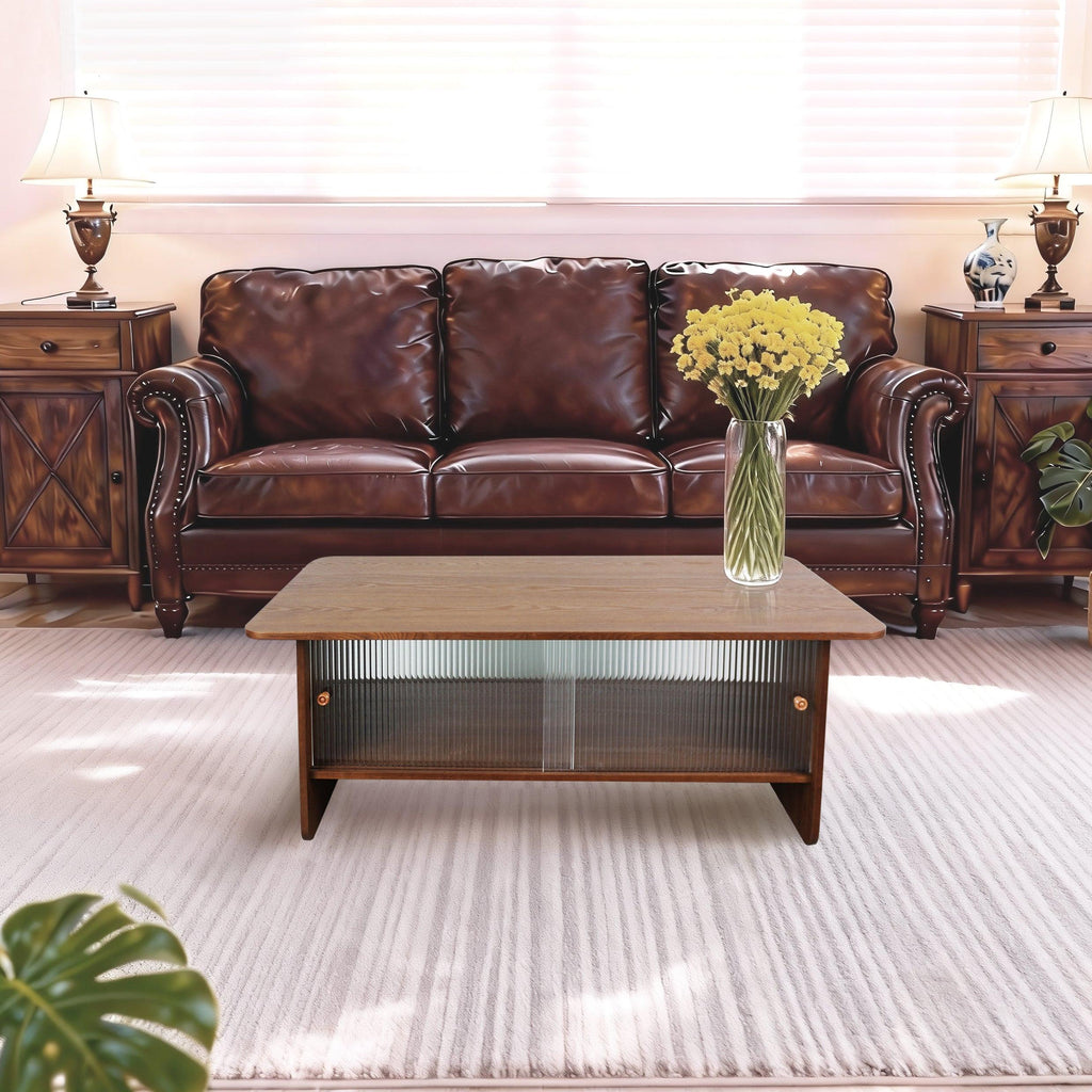 47-inch modern minimalist coffee table with storage.
