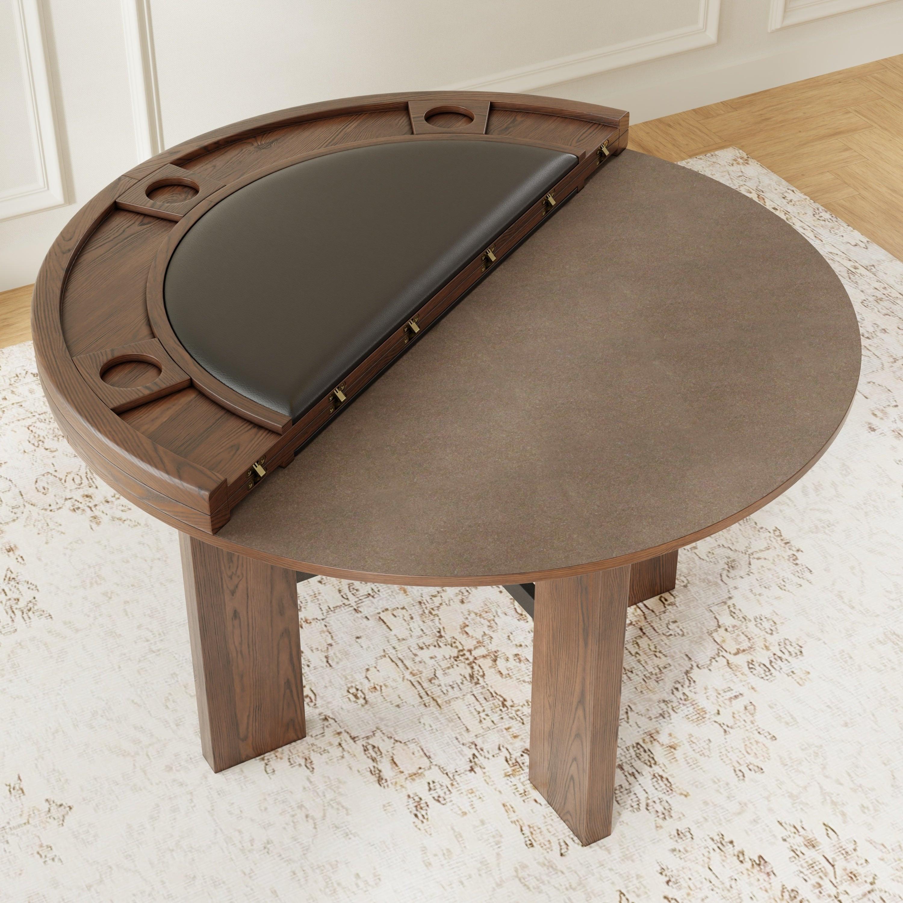 Gorman Dining Game Table with Walnut Finish.