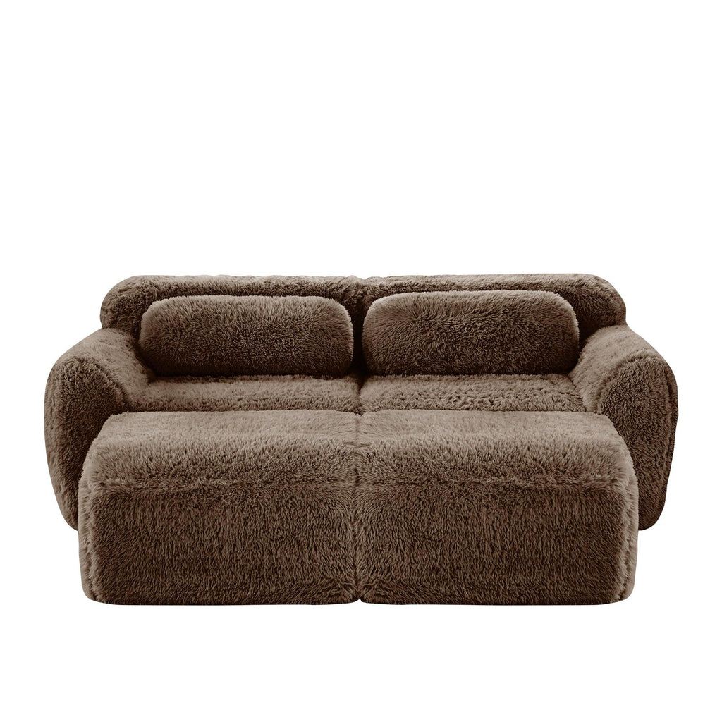Modular Plush Sectional Sofa - Anti-Slip, No Assembly.