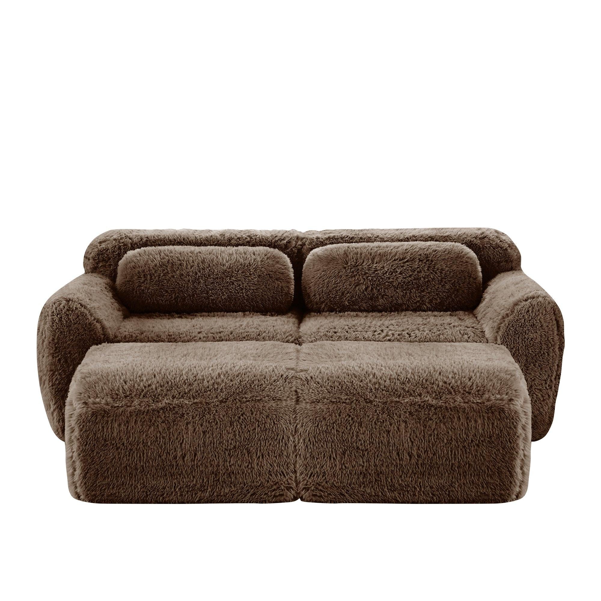 Modular Plush Sectional Sofa - Anti-Slip, No Assembly.