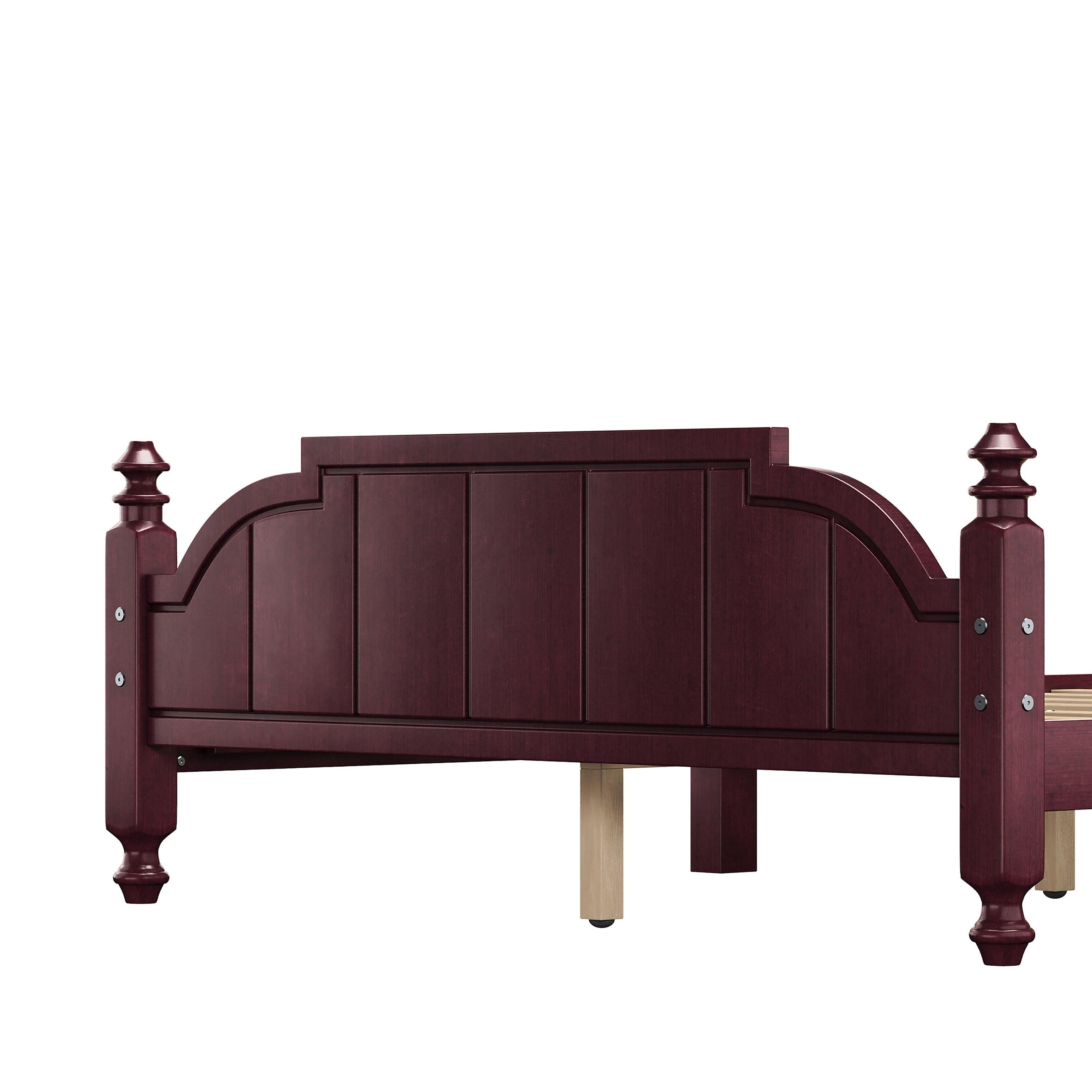 Full Size Wooden Bed Frame with Headboard, Easy Assembly.