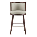 Evalyn Stone Leatherette Barstool with Beech Wood Legs