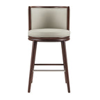 Evalyn Stone Leatherette Barstool with Beech Wood Legs