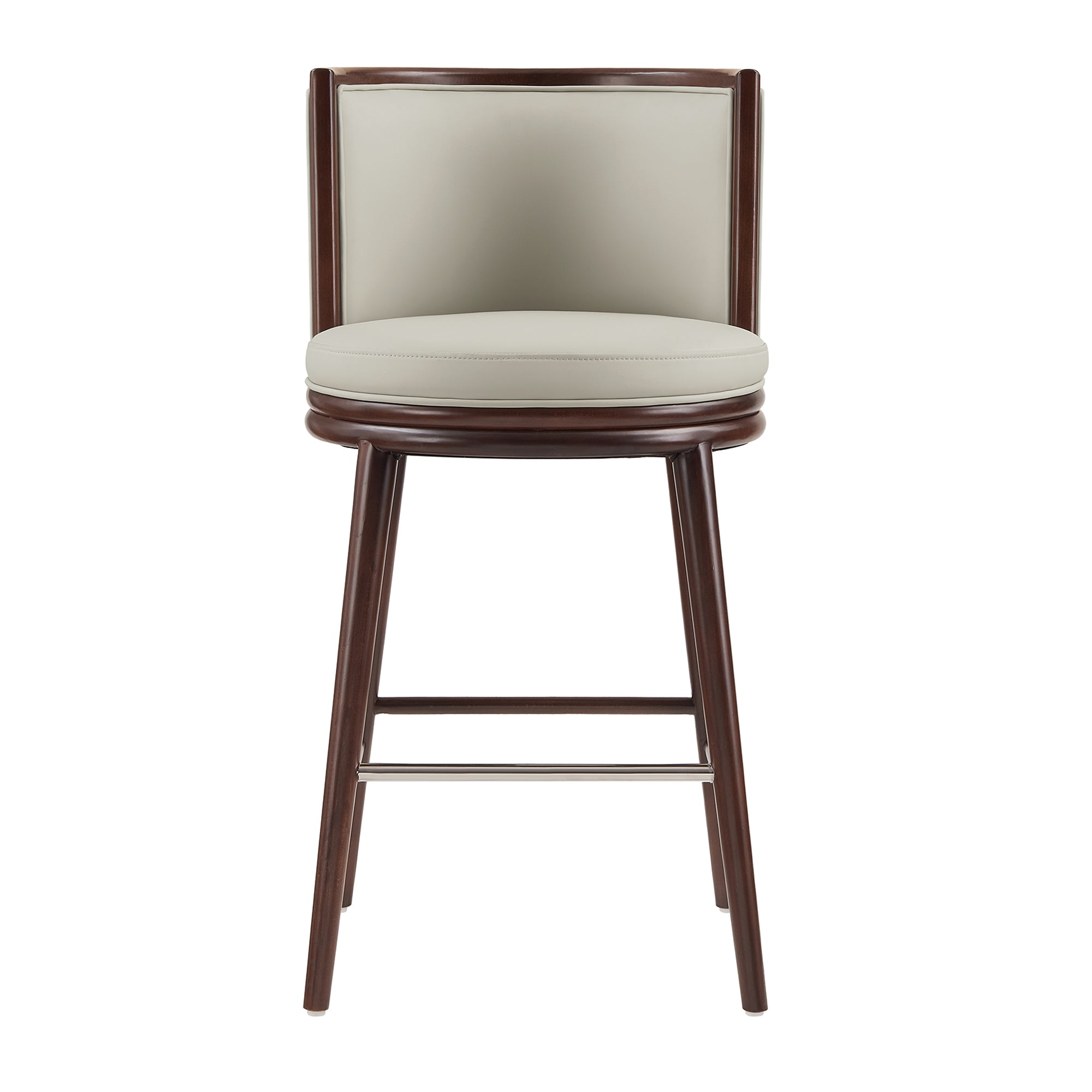 Evalyn Stone Leatherette Barstool with Beech Wood Legs