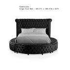 Glam Round Bed with Wingback and USB Charging.