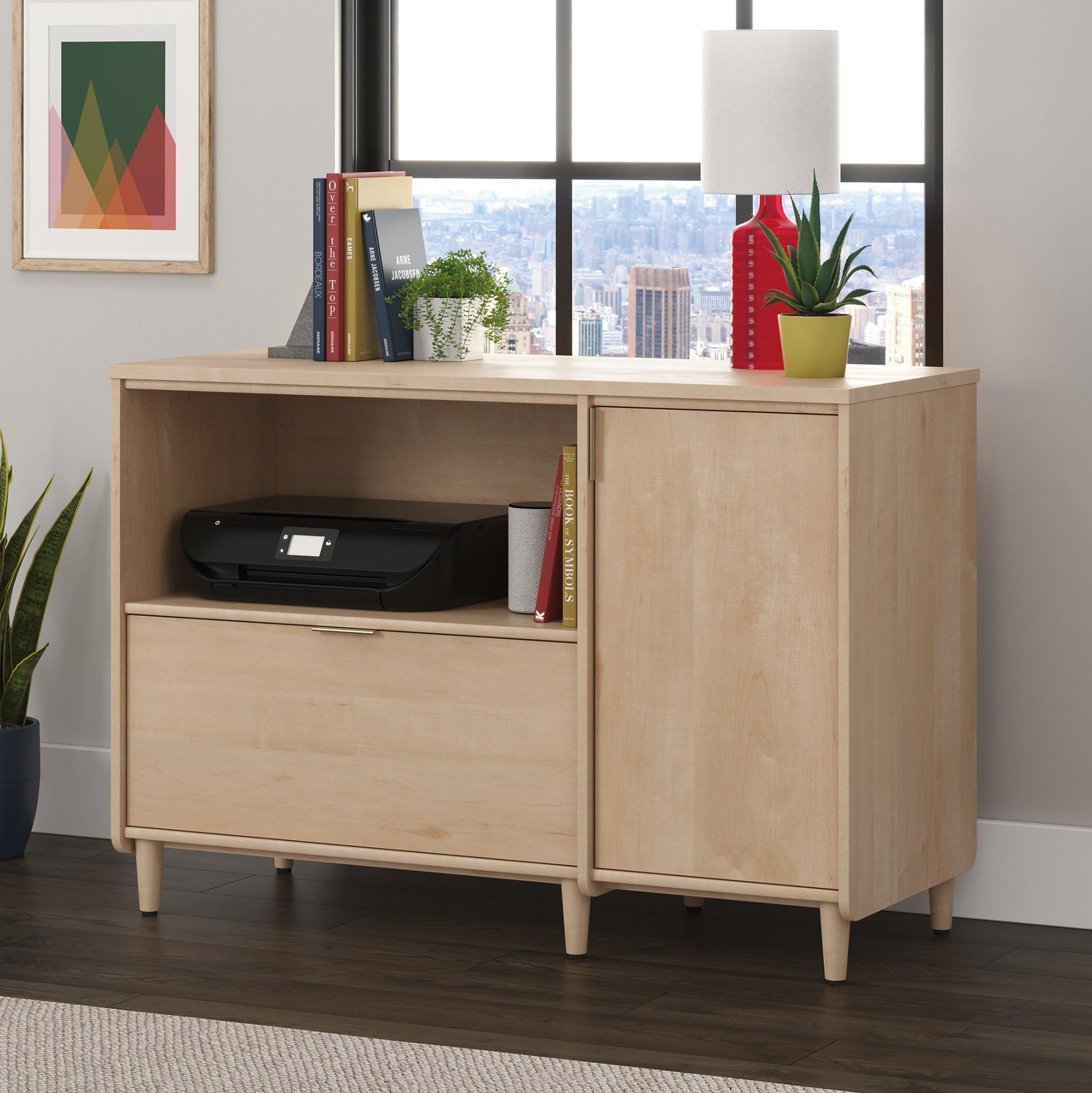 Credenza for TVs up to 46 inches with Concealed Storage.
