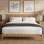 Malinda Mission Style King Panel Bed with Wood Construction.