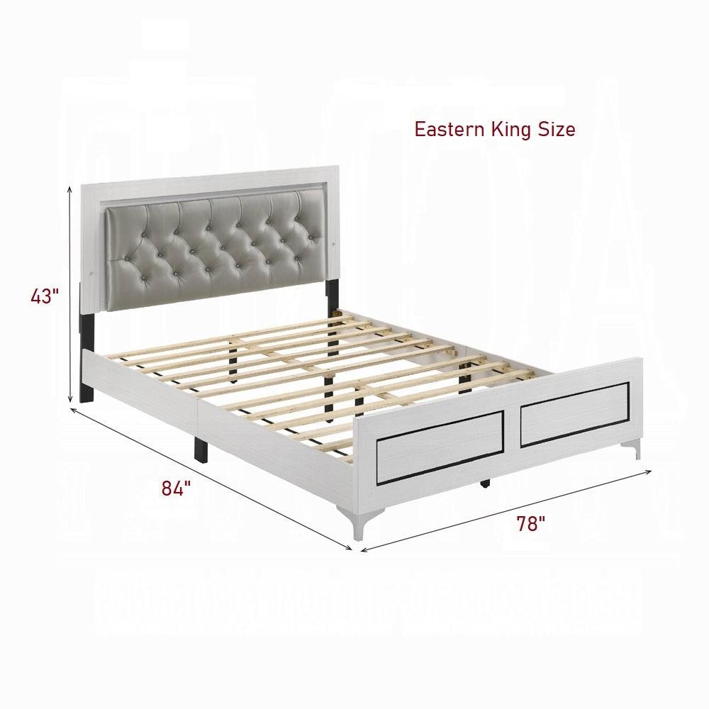 King Size Platform Bed with LED Headboard.