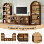 3-Piece Retro TV Stand Set with Bookshelf for TVs.
