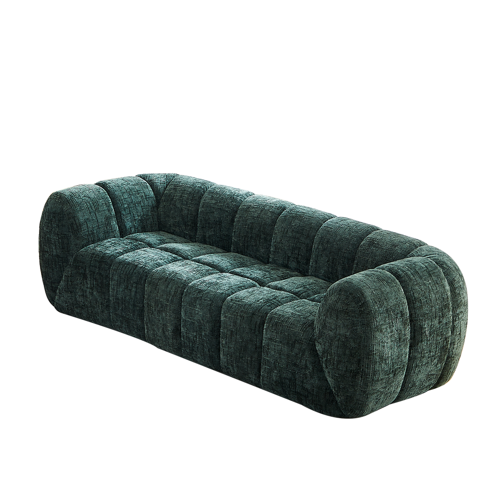 Chenille Foam Sofa - Modern Quilted Design for Comfort.