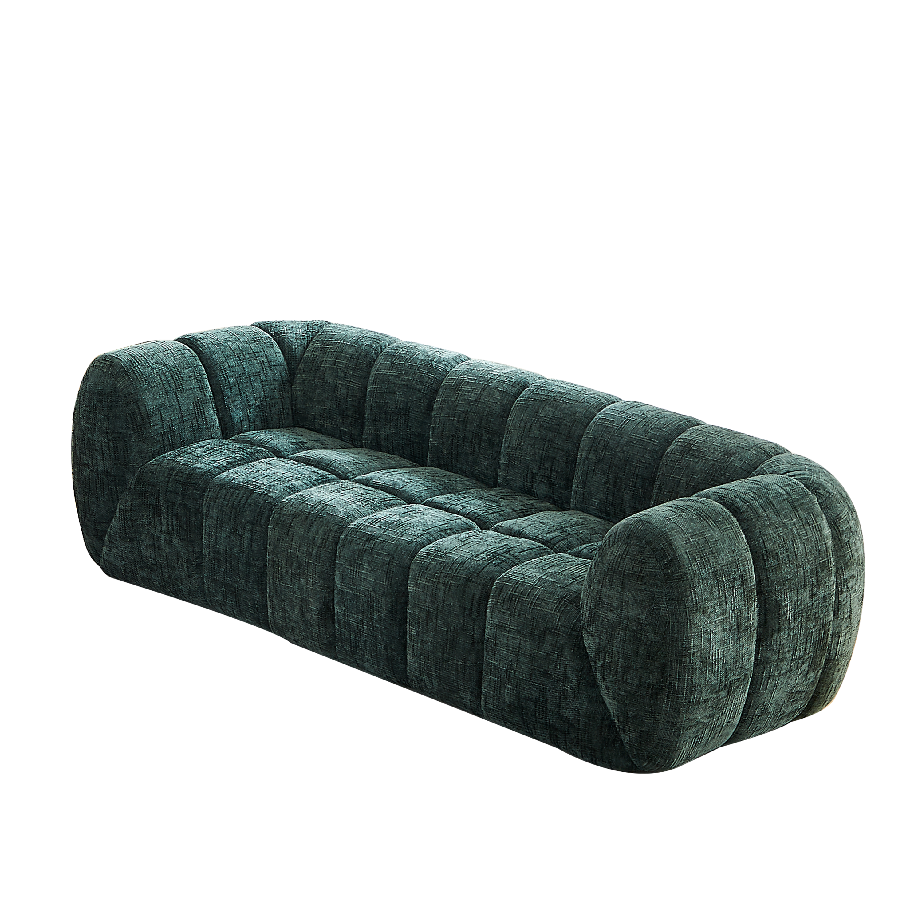 Chenille Foam Sofa - Modern Quilted Design for Comfort.