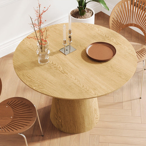 43 Inch Round MDF Dining Table for Modern Spaces.