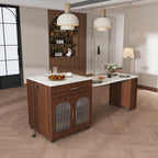80-Inch Expandable Kitchen Island Dining Set with 4 Chairs.
